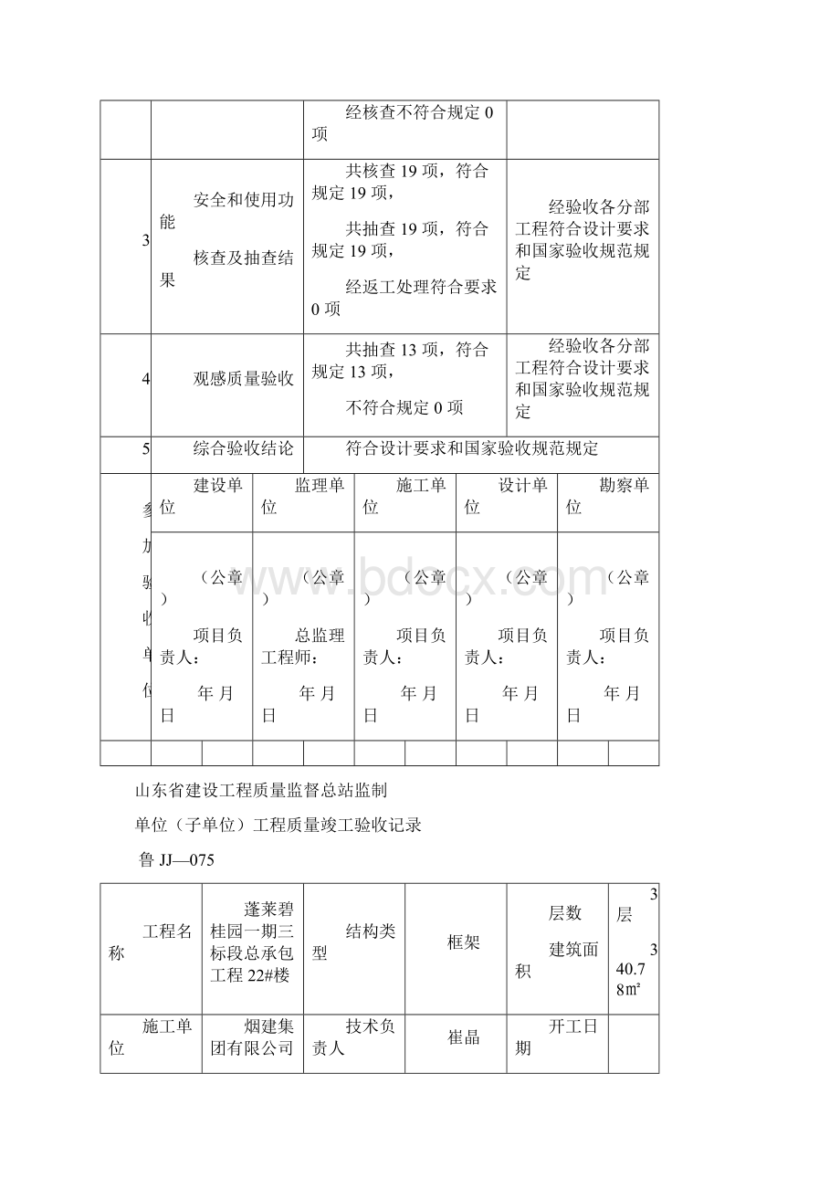 12鲁JJ075单位子单位工程质量竣工验收记录.docx_第3页