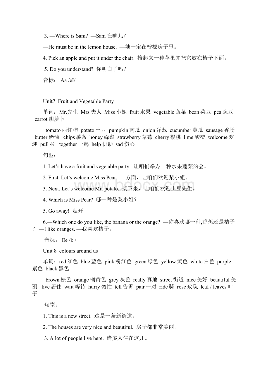 剑桥少儿英语一级上册各单元知识点汇总文档格式.docx_第3页