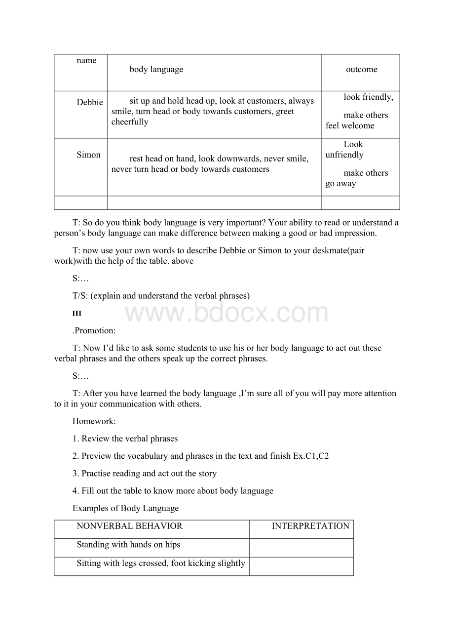 上海牛津高一英语教案U1BodyLanguage.docx_第2页