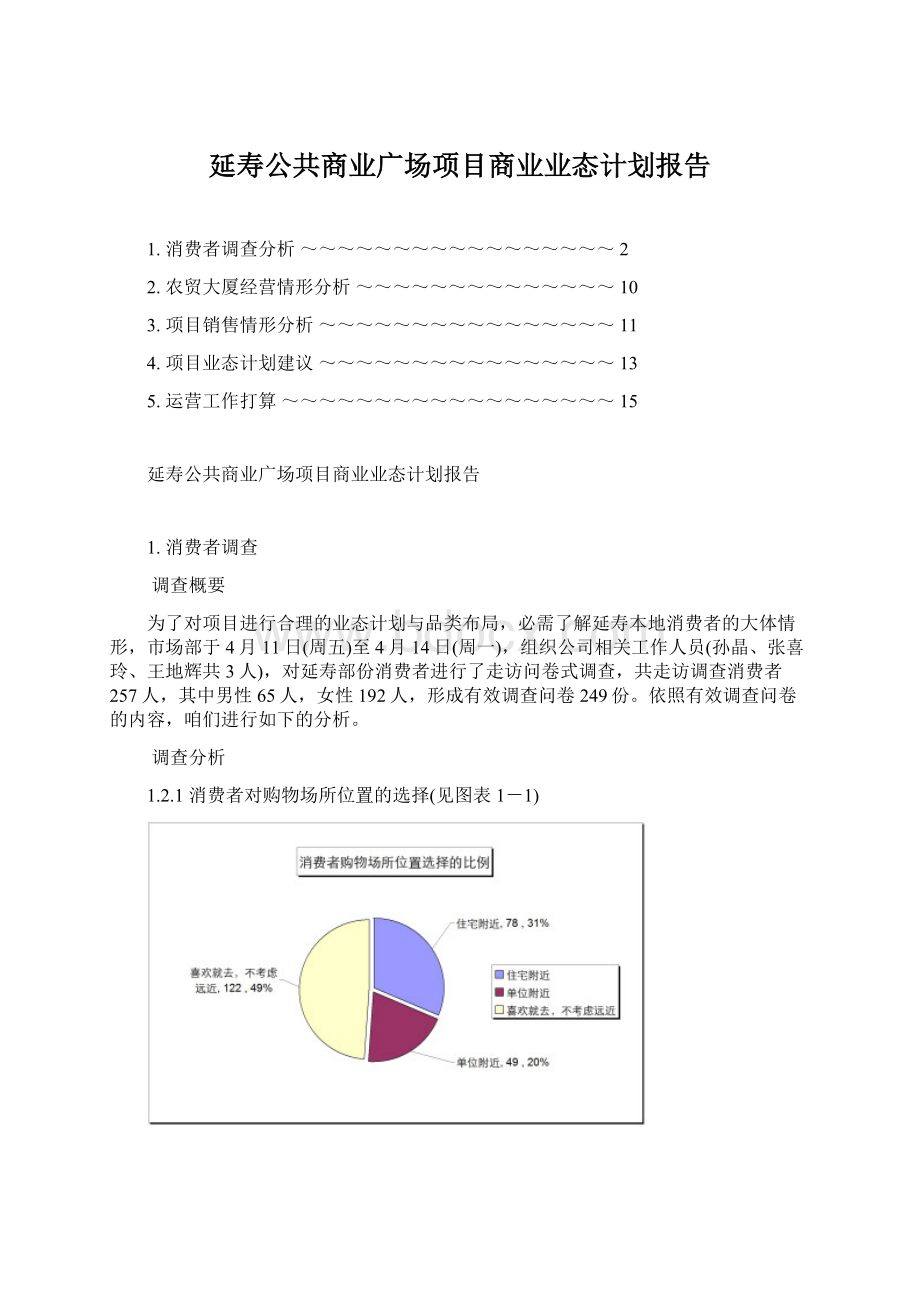 延寿公共商业广场项目商业业态计划报告.docx_第1页