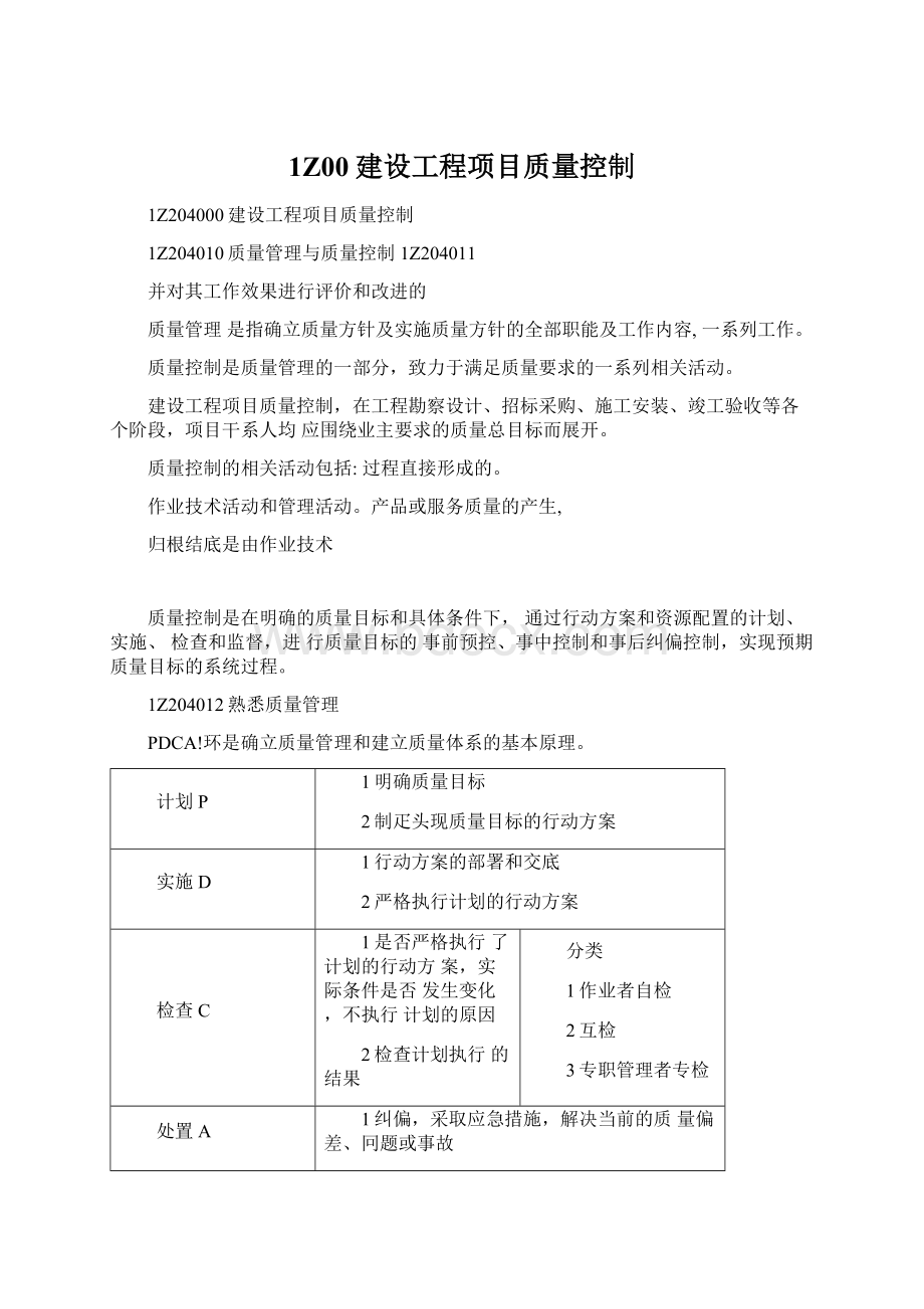 1Z00建设工程项目质量控制Word格式文档下载.docx