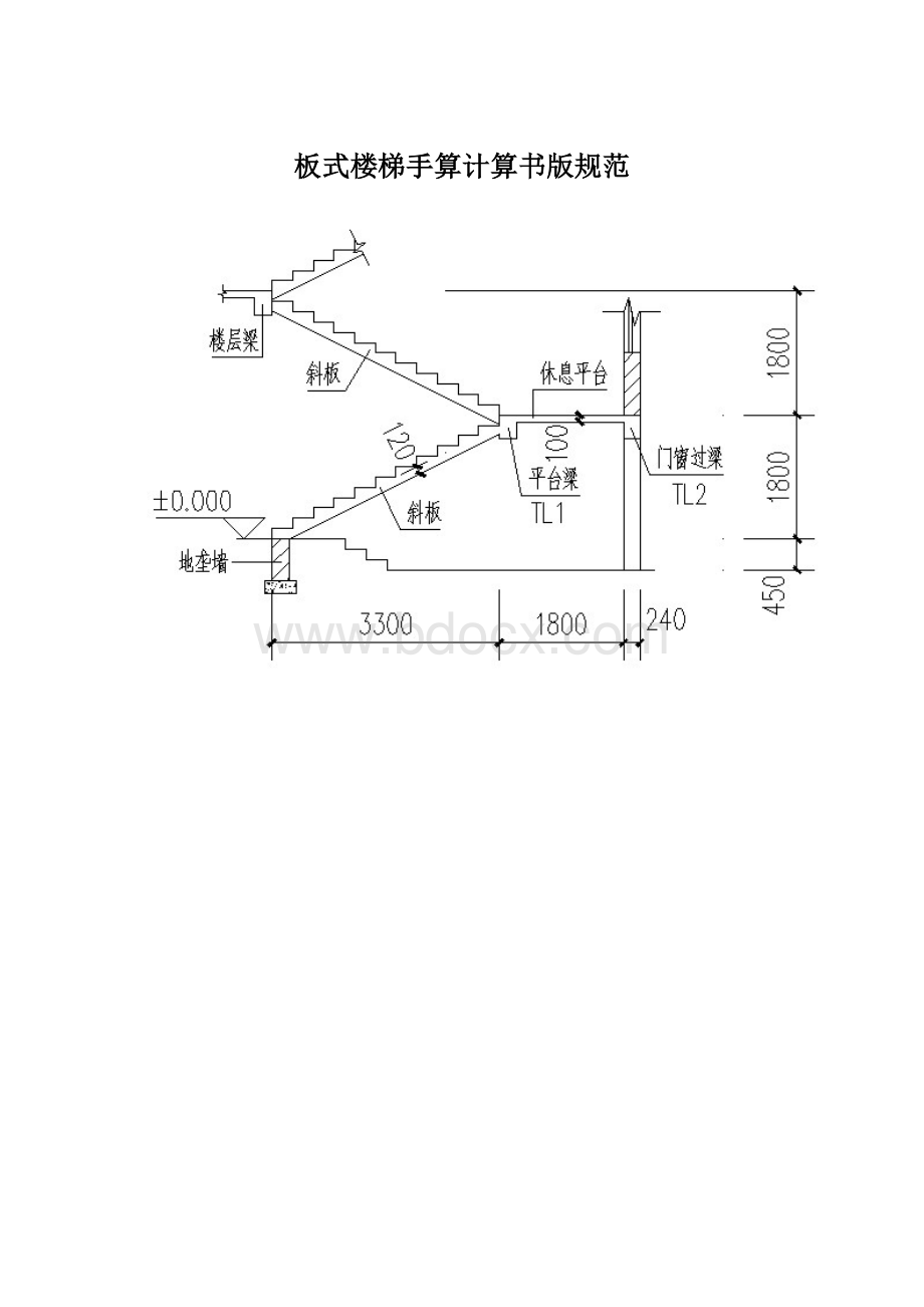 板式楼梯手算计算书版规范Word文件下载.docx