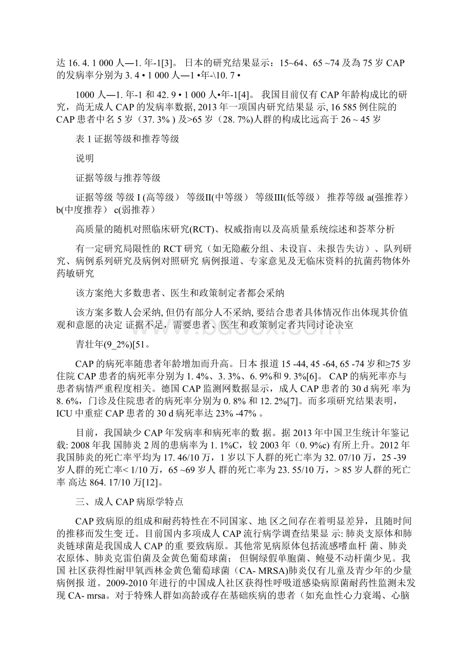 中国成人社区获得性肺炎诊断和治疗指南版Word文档格式.docx_第2页