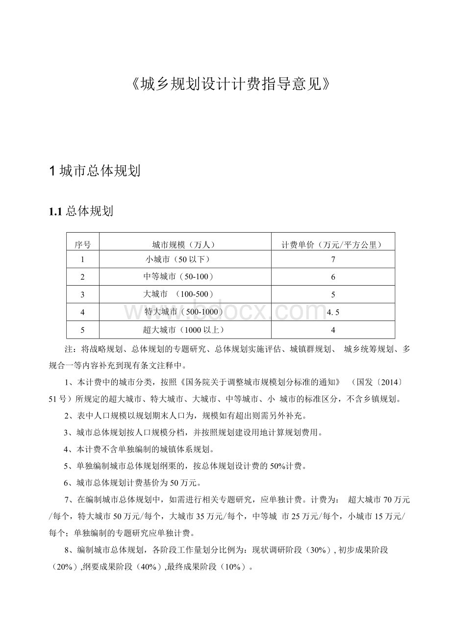 2017修订《城市规划设计计费指导意见》文档格式.docx