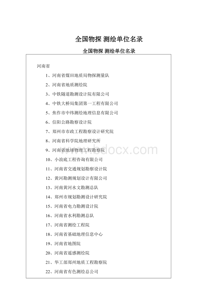 全国物探 测绘单位名录.docx_第1页