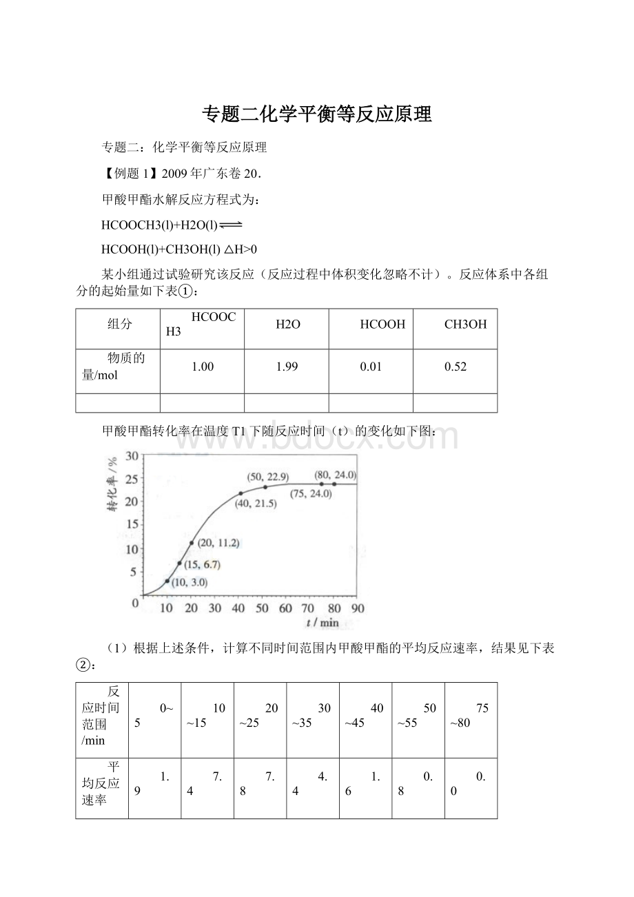 专题二化学平衡等反应原理.docx_第1页