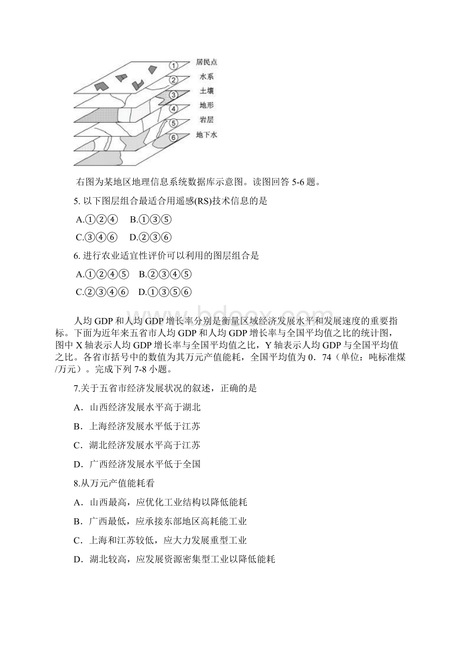 学年上学期高二期中考试地理文科试题.docx_第2页