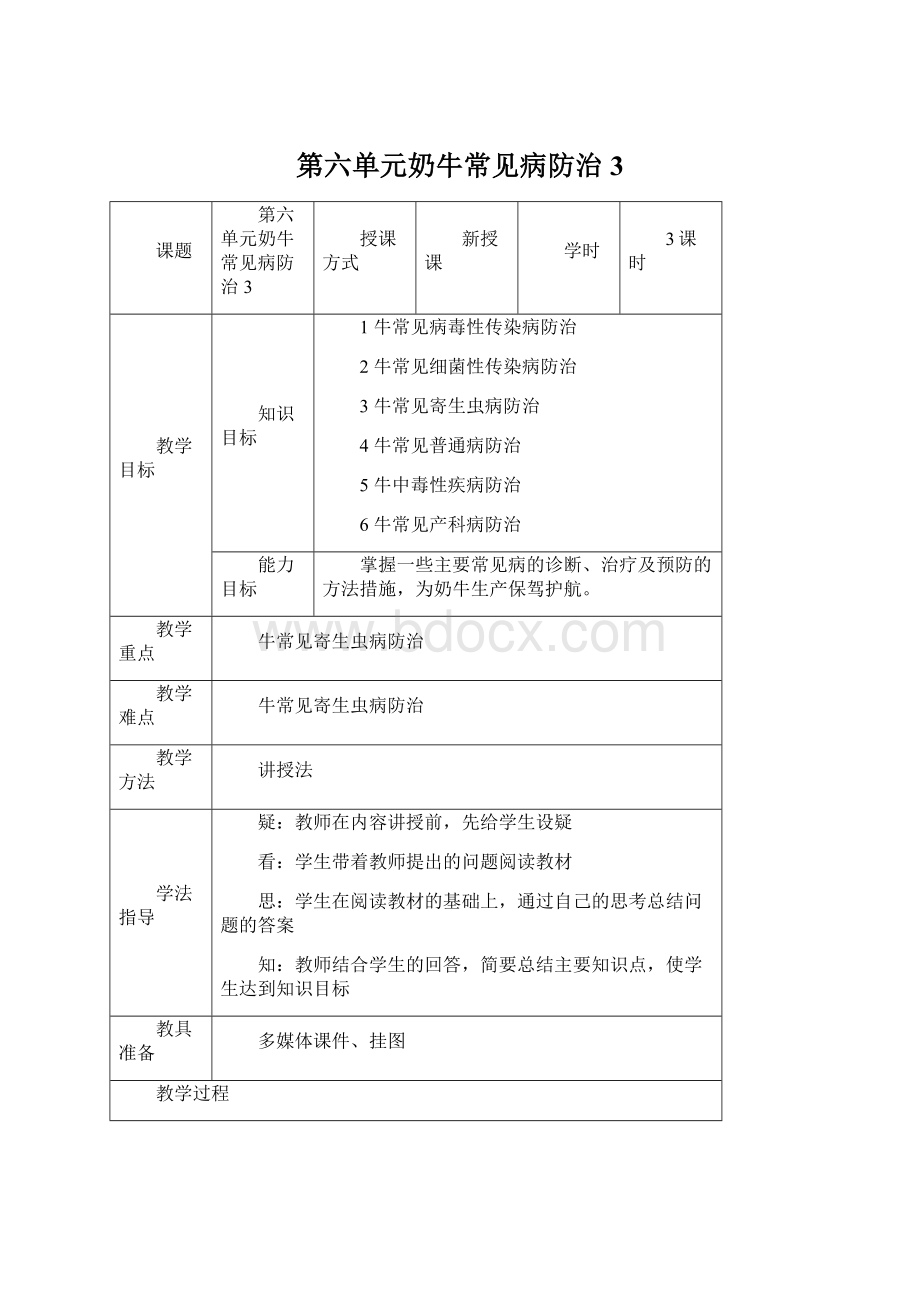 第六单元奶牛常见病防治3Word下载.docx