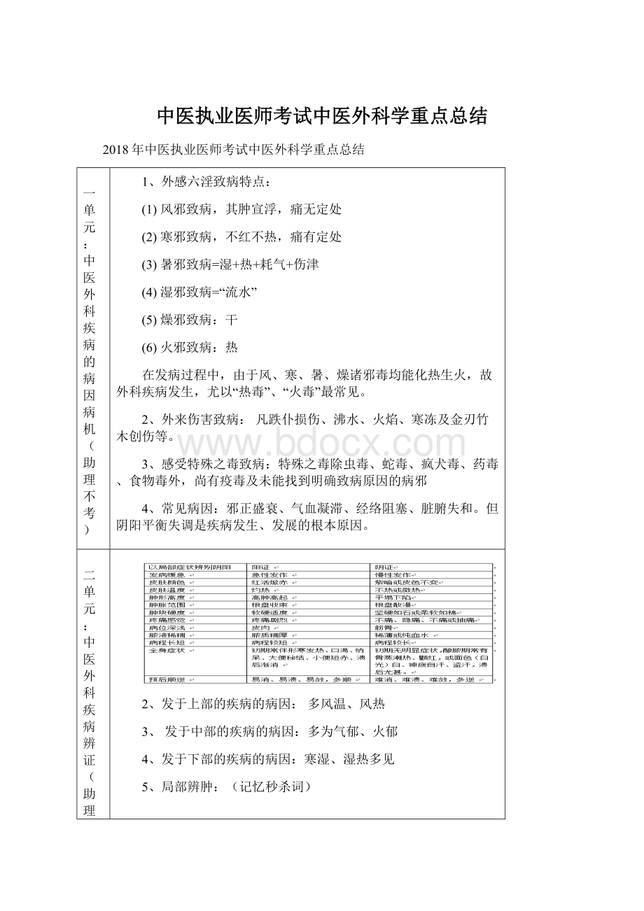 中医执业医师考试中医外科学重点总结Word格式.docx_第1页