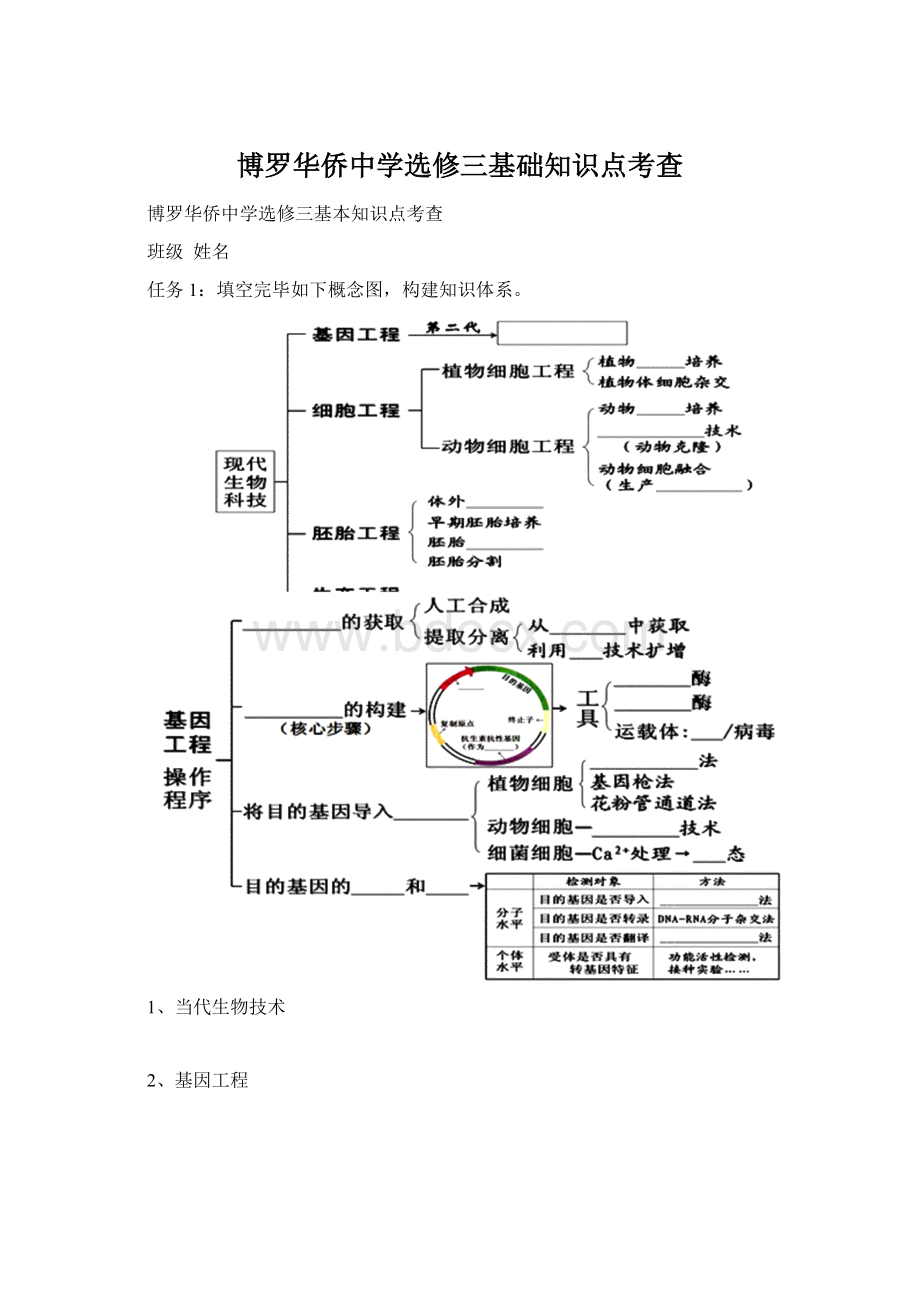 博罗华侨中学选修三基础知识点考查Word格式文档下载.docx