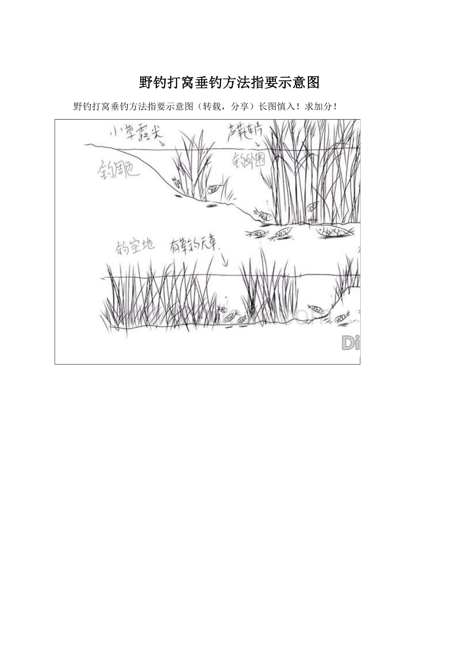 野钓打窝垂钓方法指要示意图文档格式.docx_第1页