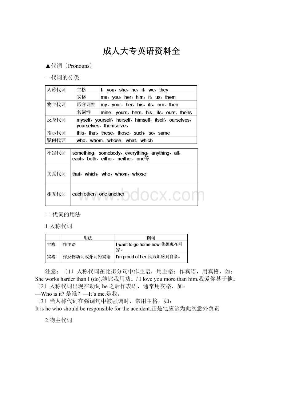 成人大专英语资料全.docx_第1页