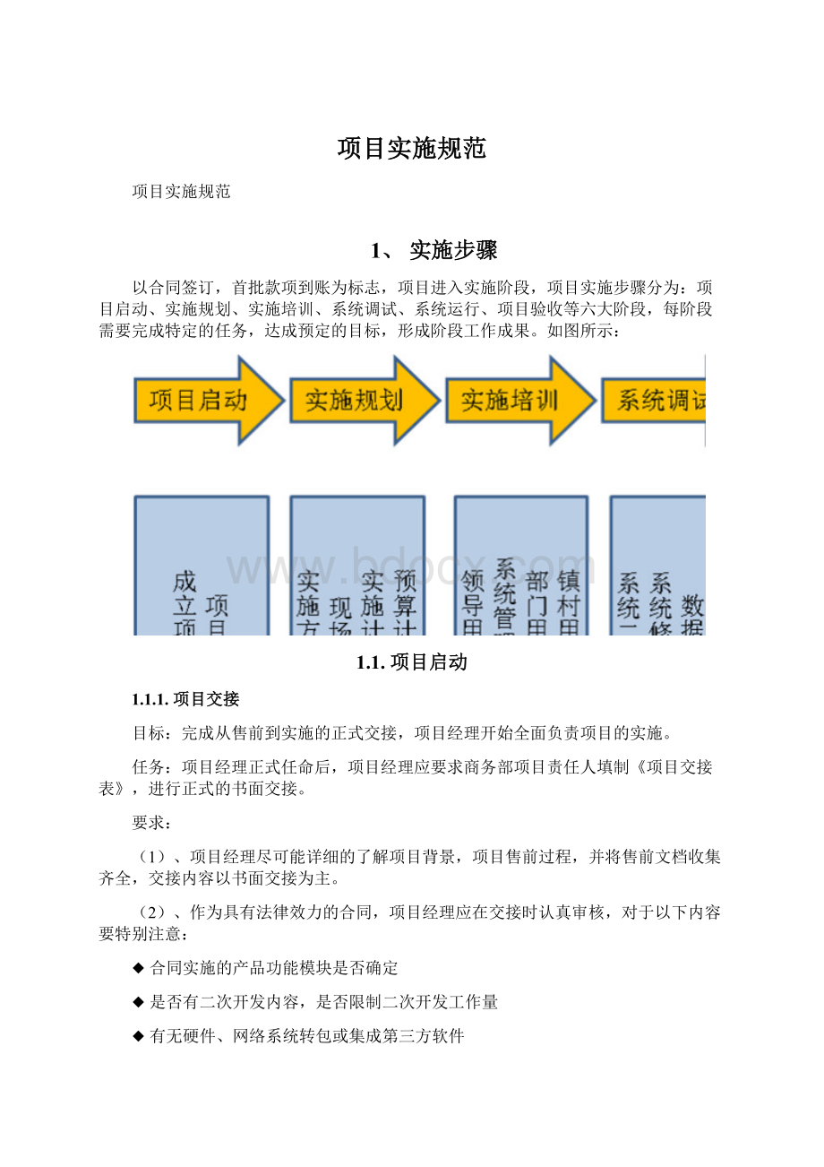 项目实施规范文档格式.docx