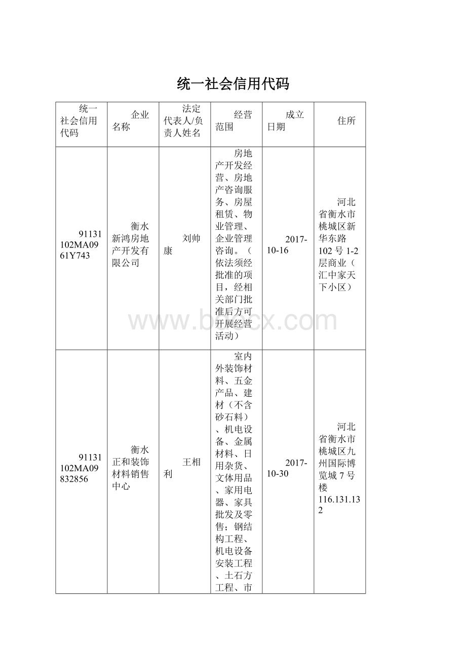 统一社会信用代码Word下载.docx