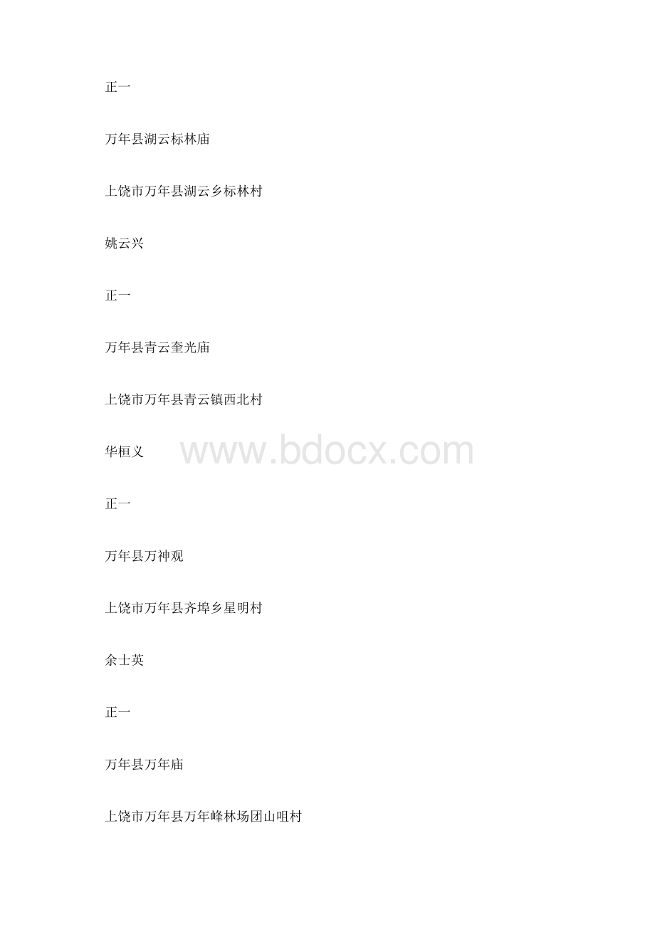 上饶市依法登记的道教活动场所基本信息Word文件下载.docx_第2页