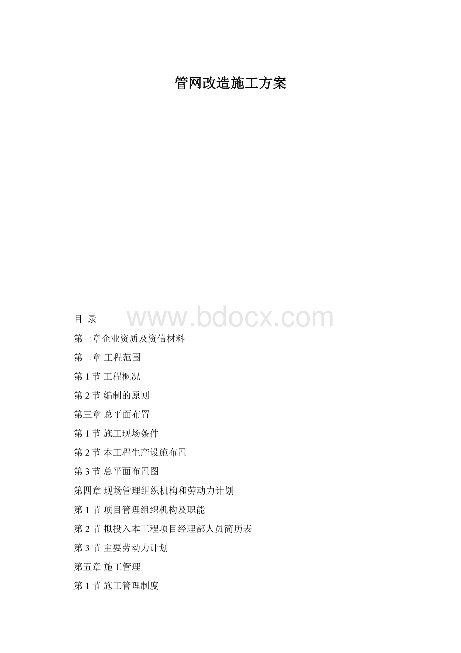 管网改造施工方案Word文档格式.docx_第1页