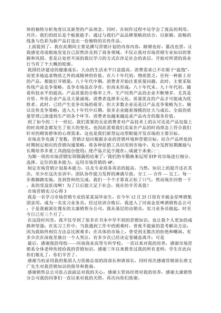 市场营销实习心得精选15篇.docx_第3页