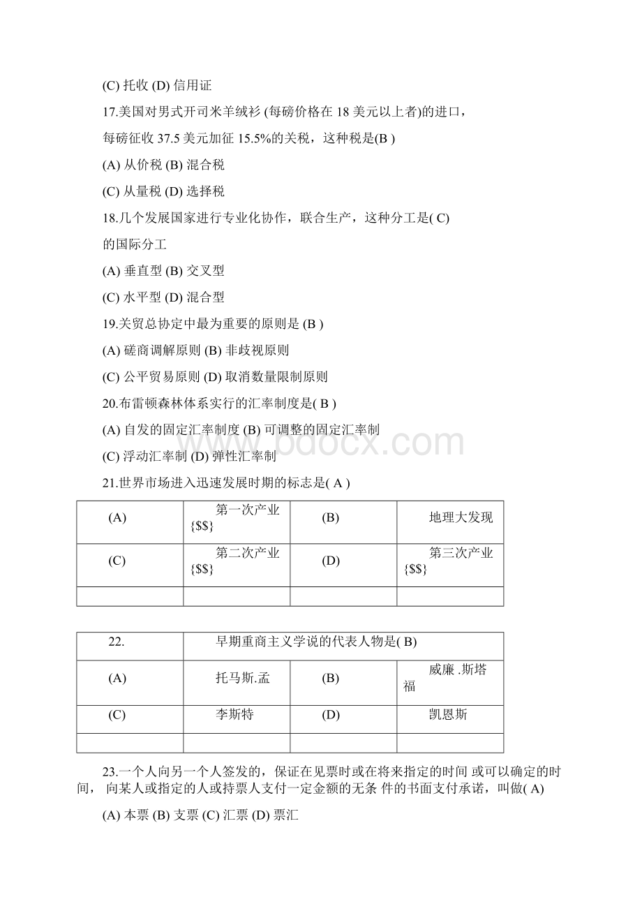 武汉理工大学网络教育国际贸易与金融网上作业习题答案.docx_第3页