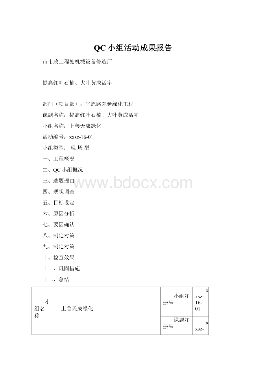 QC小组活动成果报告Word格式.docx