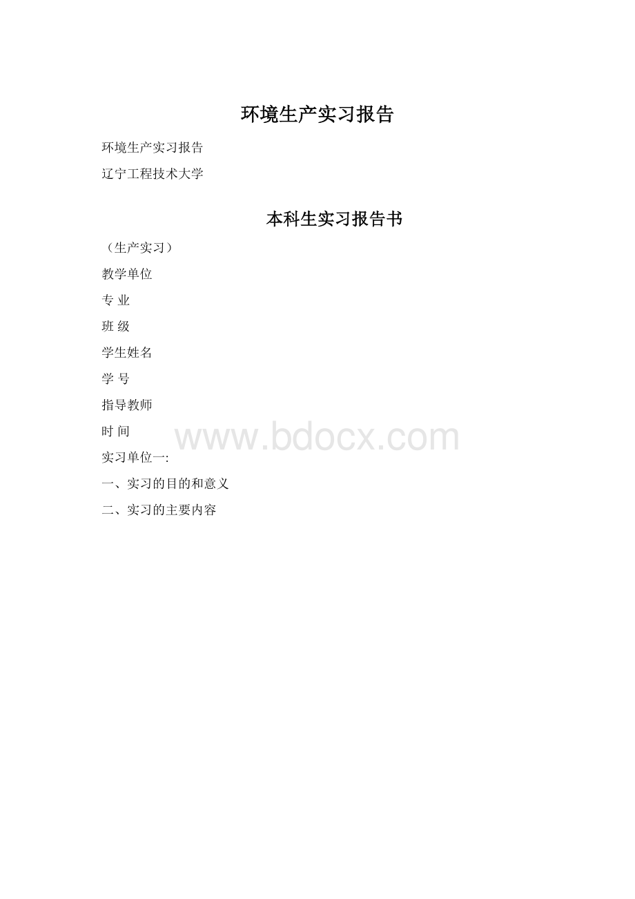 环境生产实习报告文档格式.docx_第1页