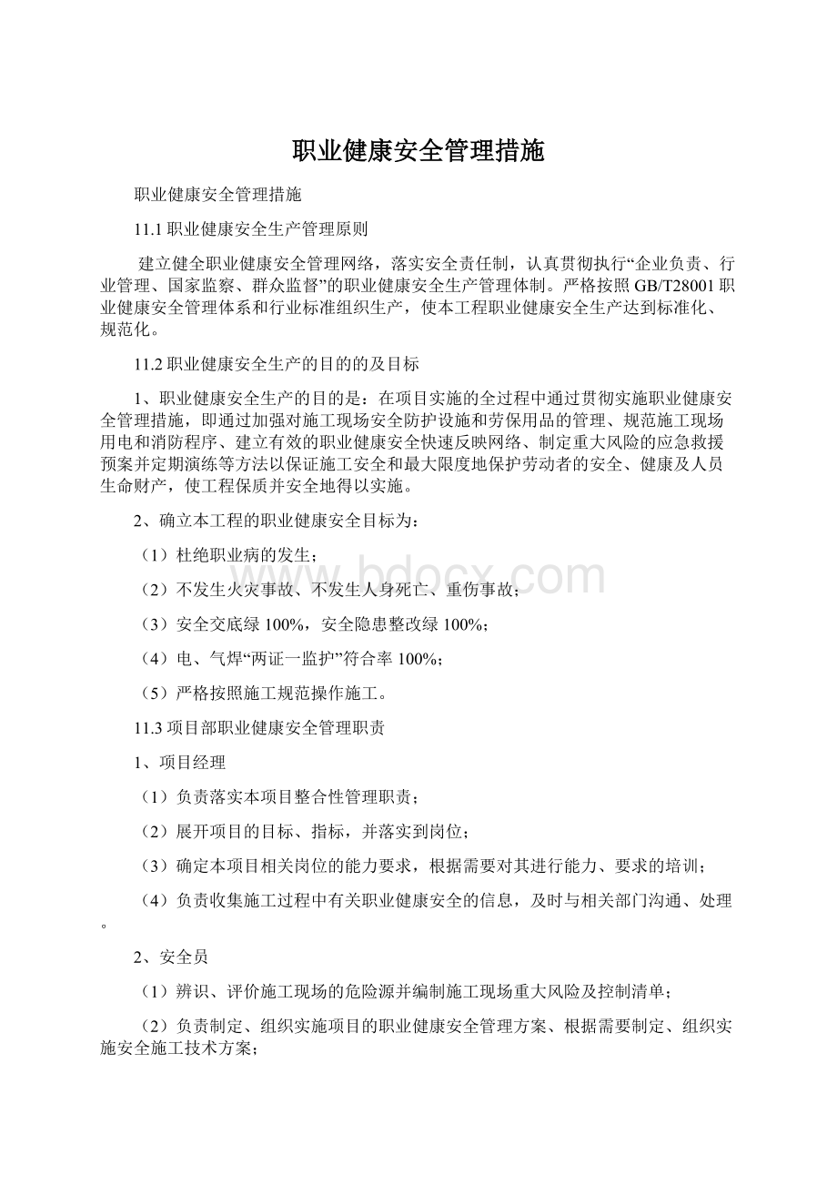 职业健康安全管理措施.docx_第1页