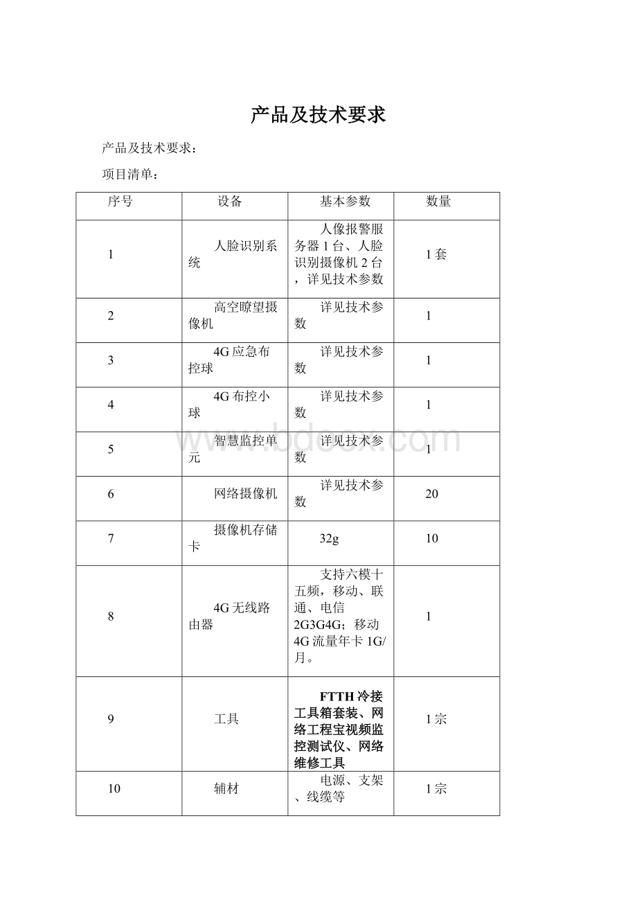 产品及技术要求.docx