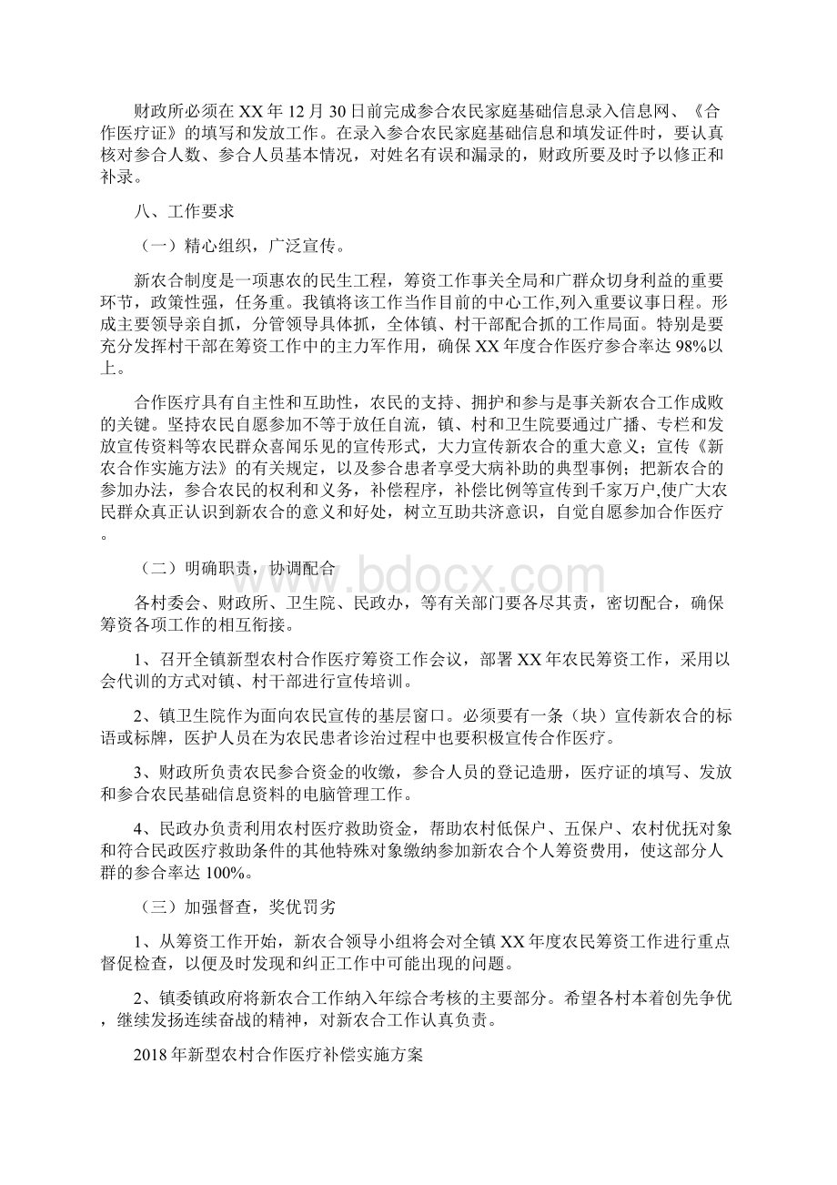 新型农村合作医疗筹资工作方案与新型农村合作医疗补偿实施方案汇编.docx_第3页