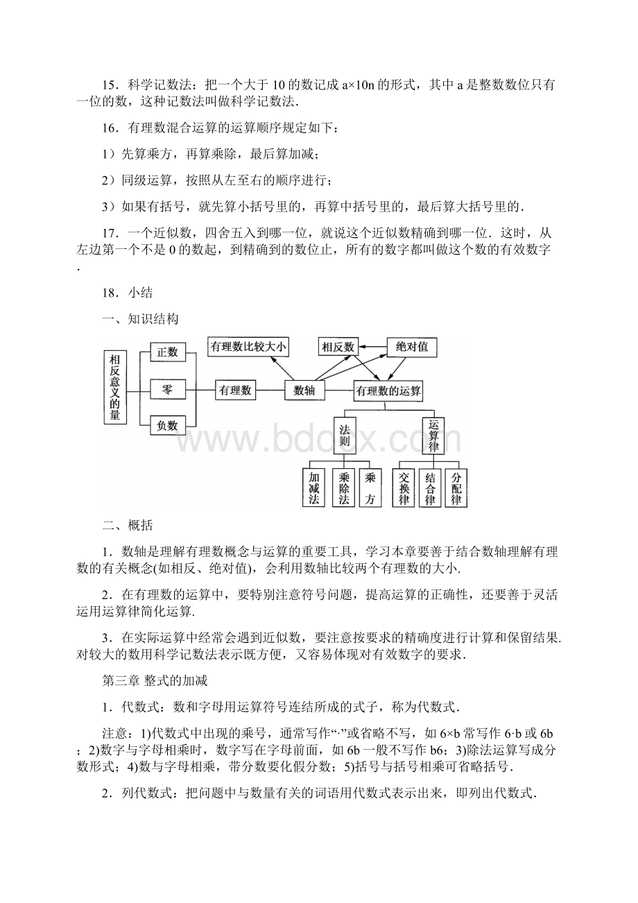 华师大版七年级数学上期末复习知识点总结及章节训练试题.docx_第3页