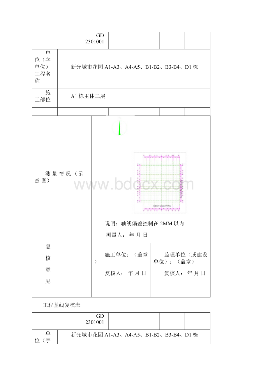 工程基线复核表Word文档格式.docx_第2页