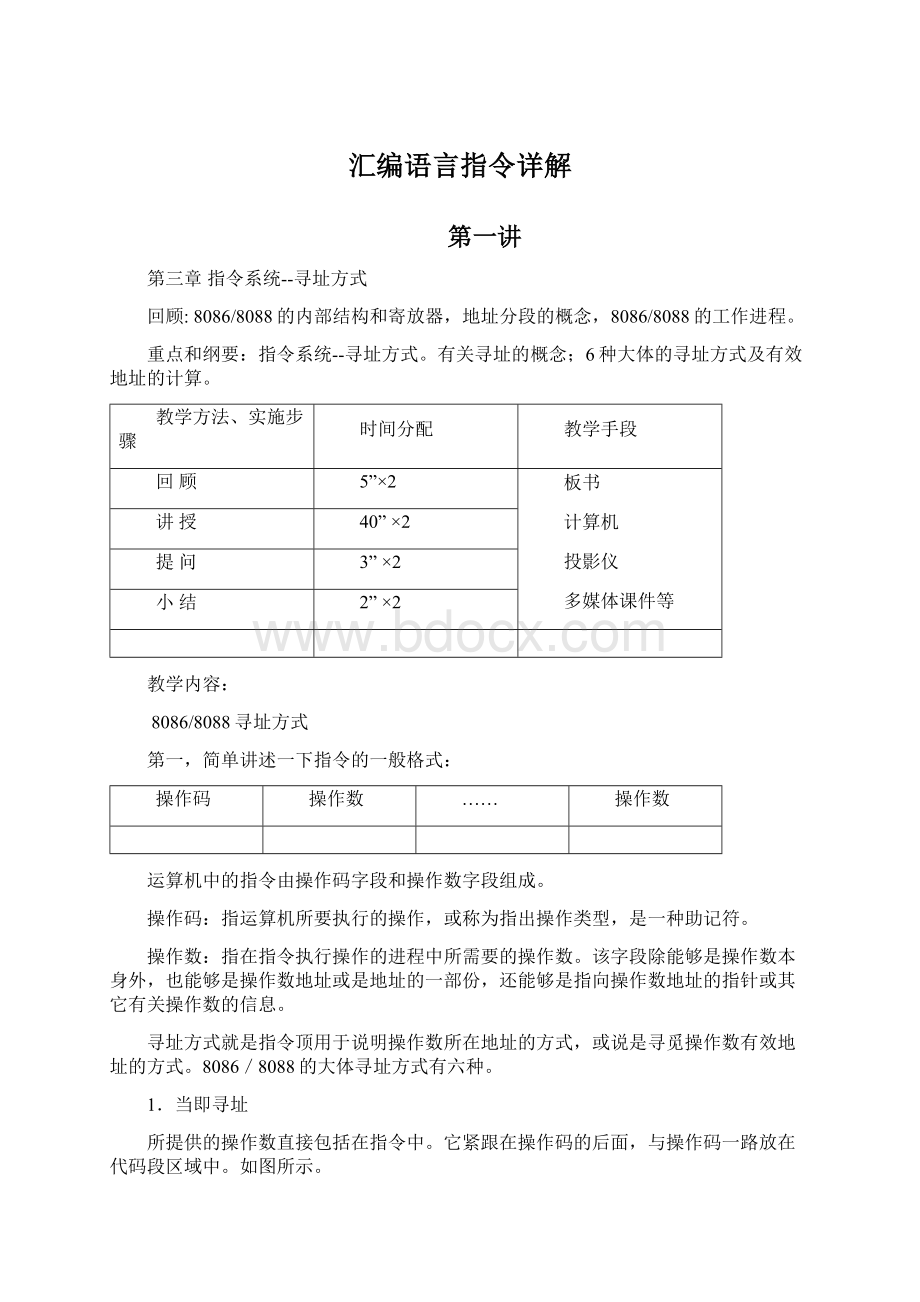 汇编语言指令详解Word文档下载推荐.docx