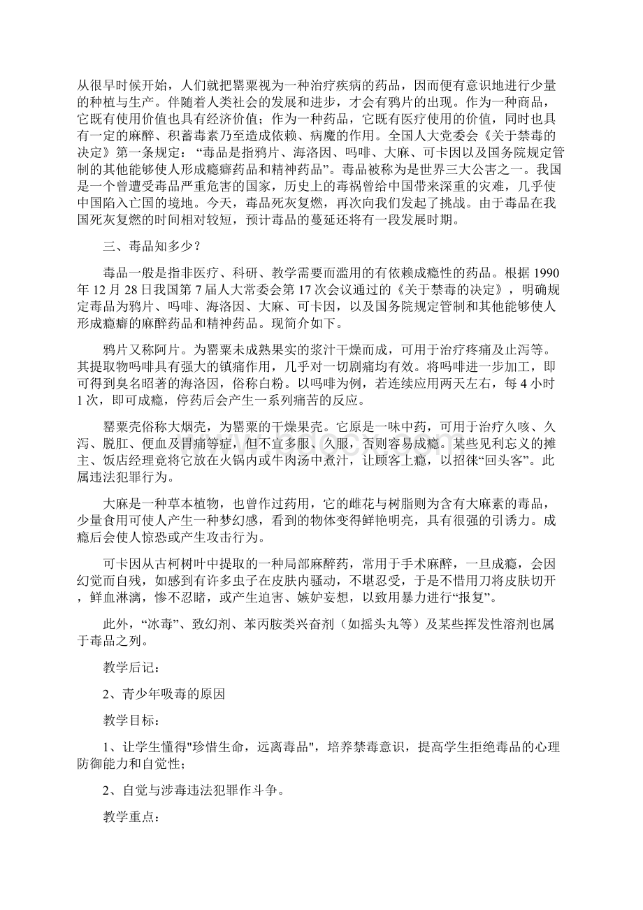 小学禁毒教育教案文档格式.docx_第2页