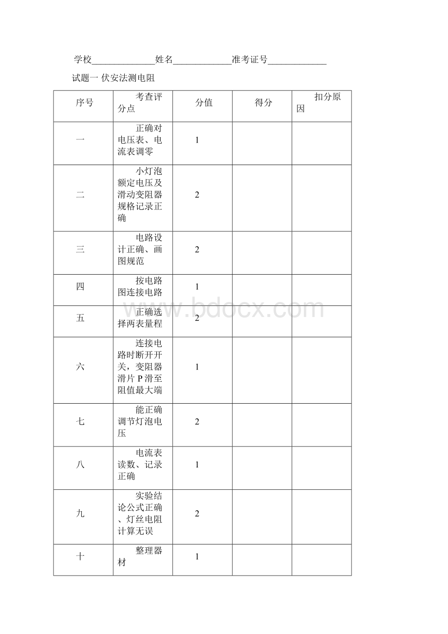 阜阳市理化实验试题Word格式.docx_第2页