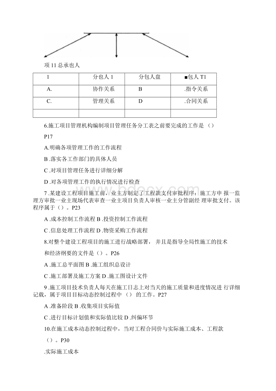 二级建造师施工管理历年考试真题及答案Word格式文档下载.docx_第2页