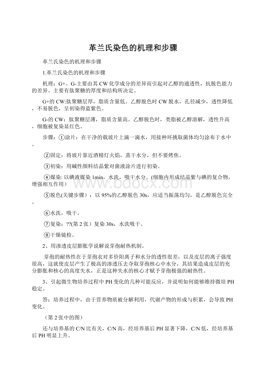 革兰氏染色的机理和步骤.docx_第1页