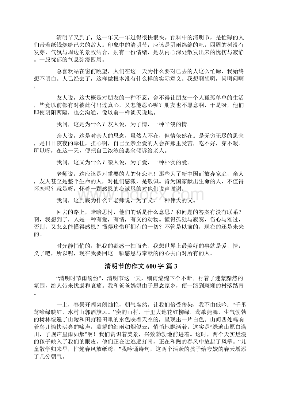 清明节的作文600字集合10篇Word文档格式.docx_第2页