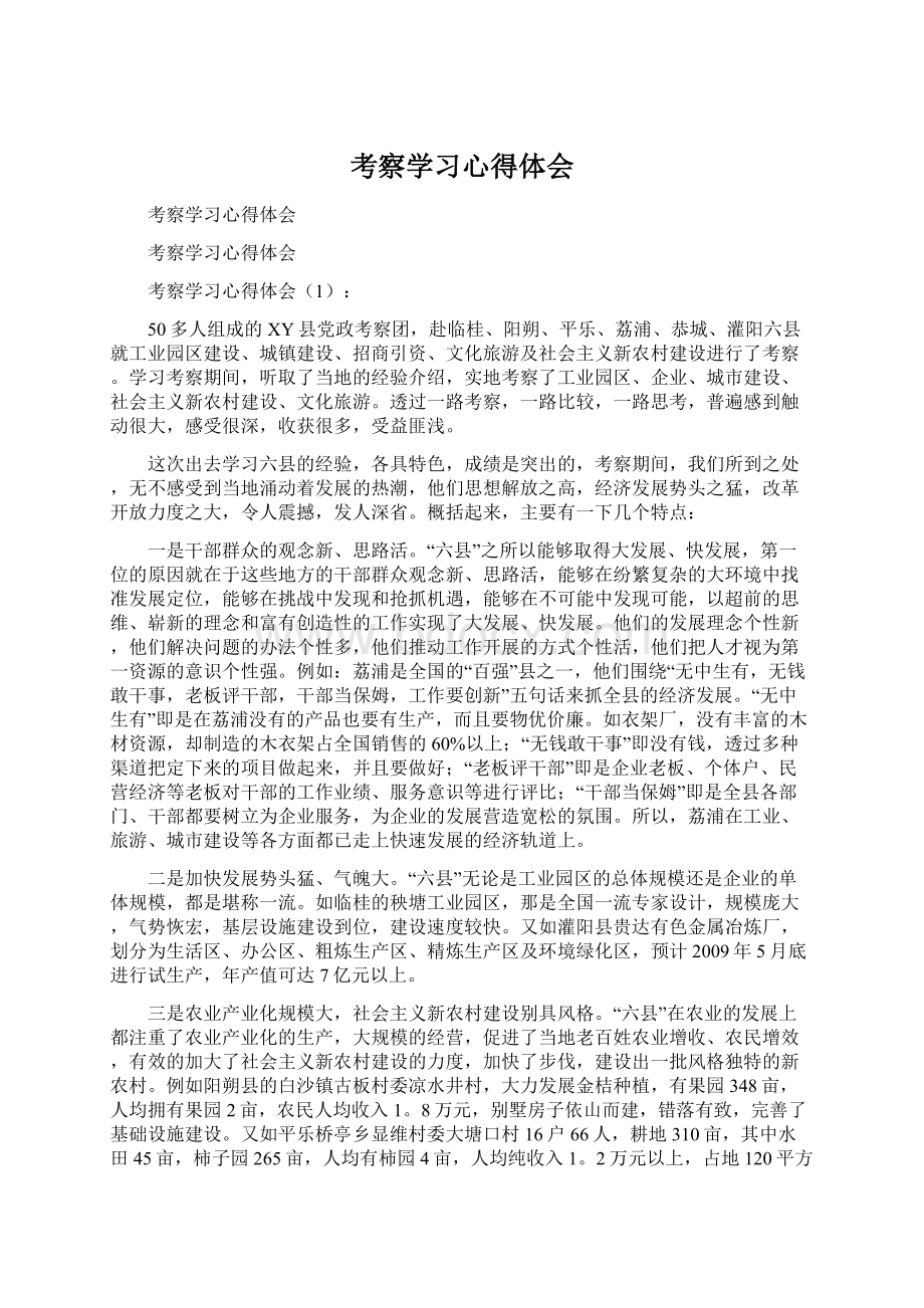 考察学习心得体会Word文档格式.docx