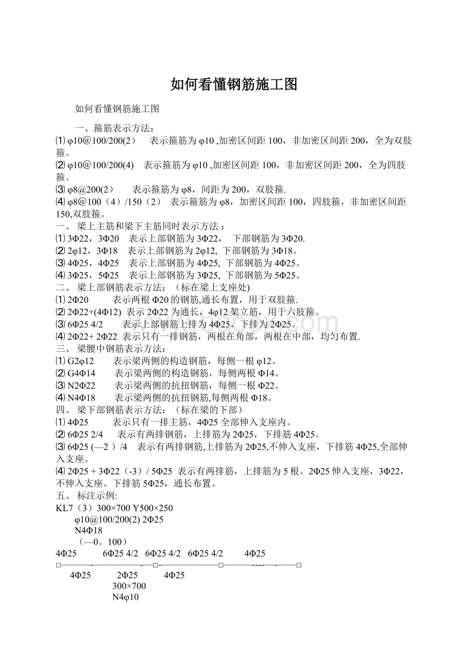 如何看懂钢筋施工图Word文档下载推荐.docx