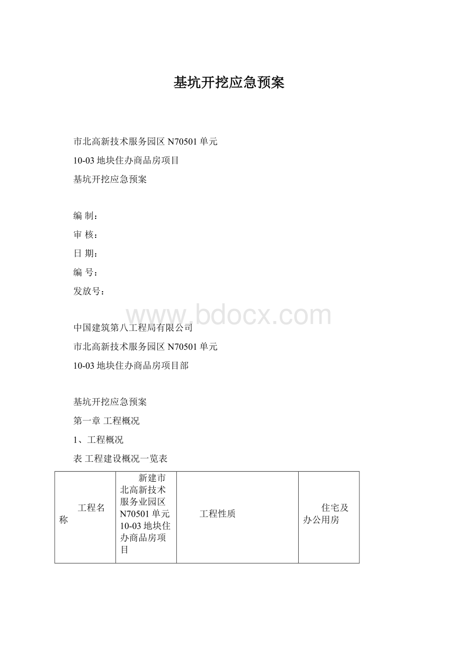 基坑开挖应急预案Word文档格式.docx_第1页