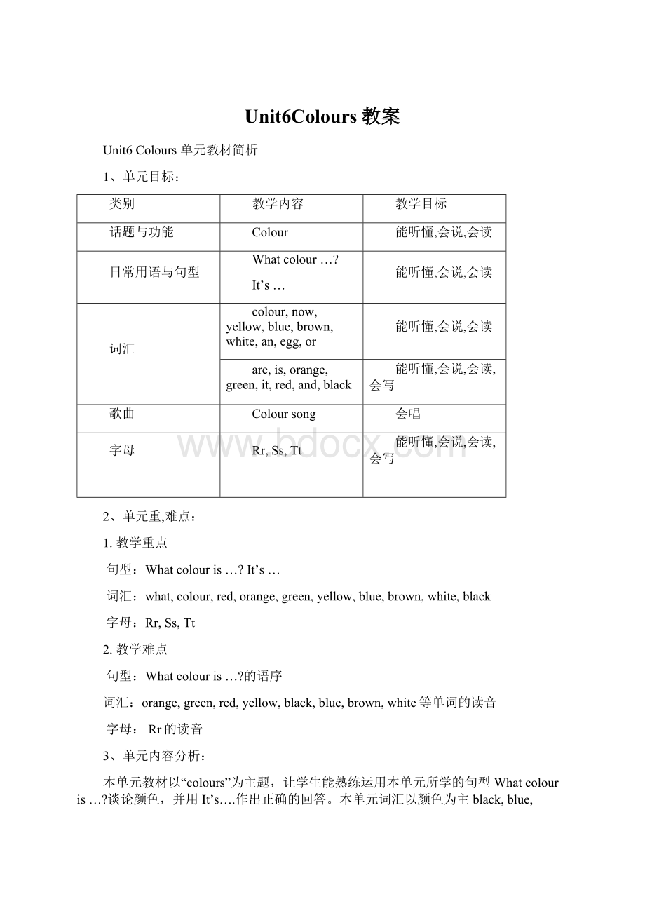 Unit6Colours教案Word格式文档下载.docx_第1页