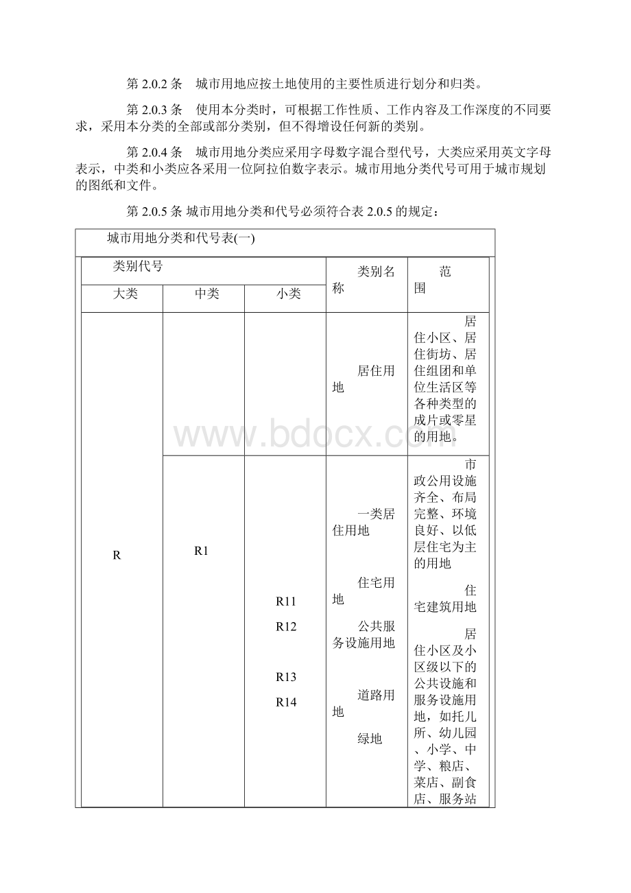 旧城市用地分类与规划建设用地标准GBJ13790Word格式.docx_第2页