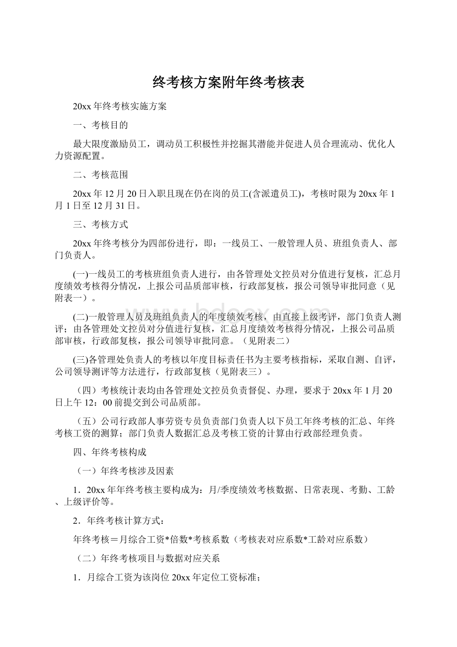 终考核方案附年终考核表.docx