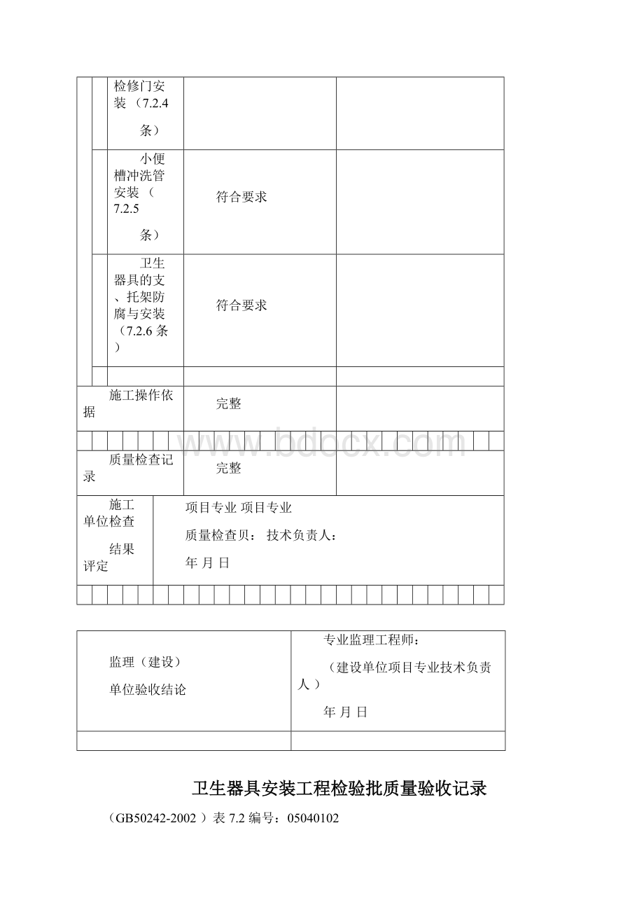 04卫生洁具安装检验批Word下载.docx_第3页