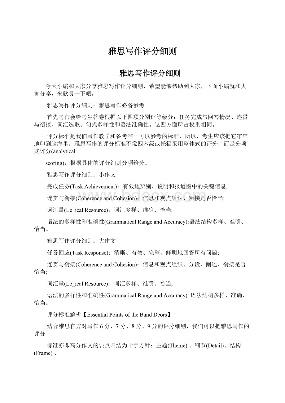 雅思写作评分细则文档格式.docx_第1页