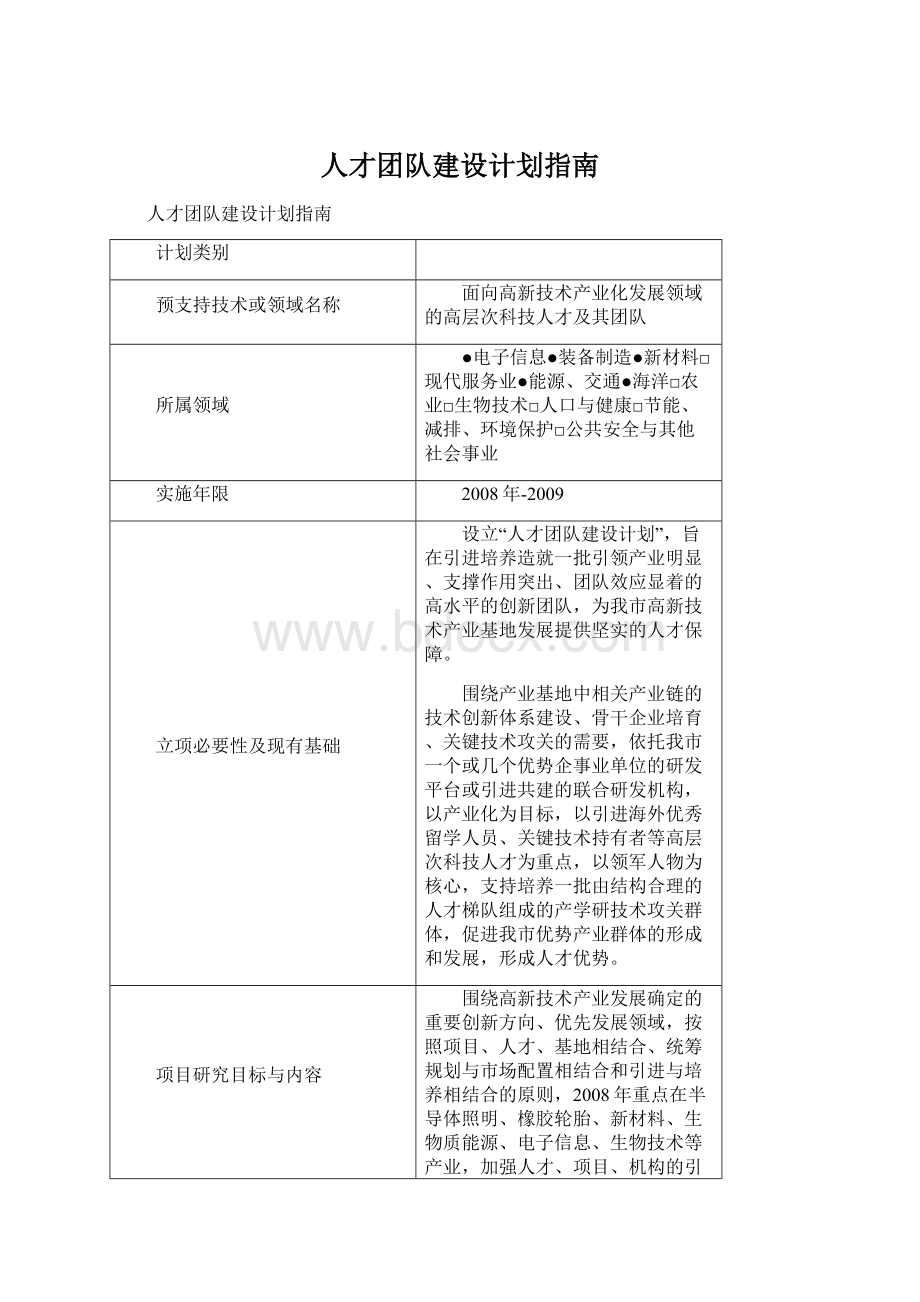 人才团队建设计划指南.docx_第1页