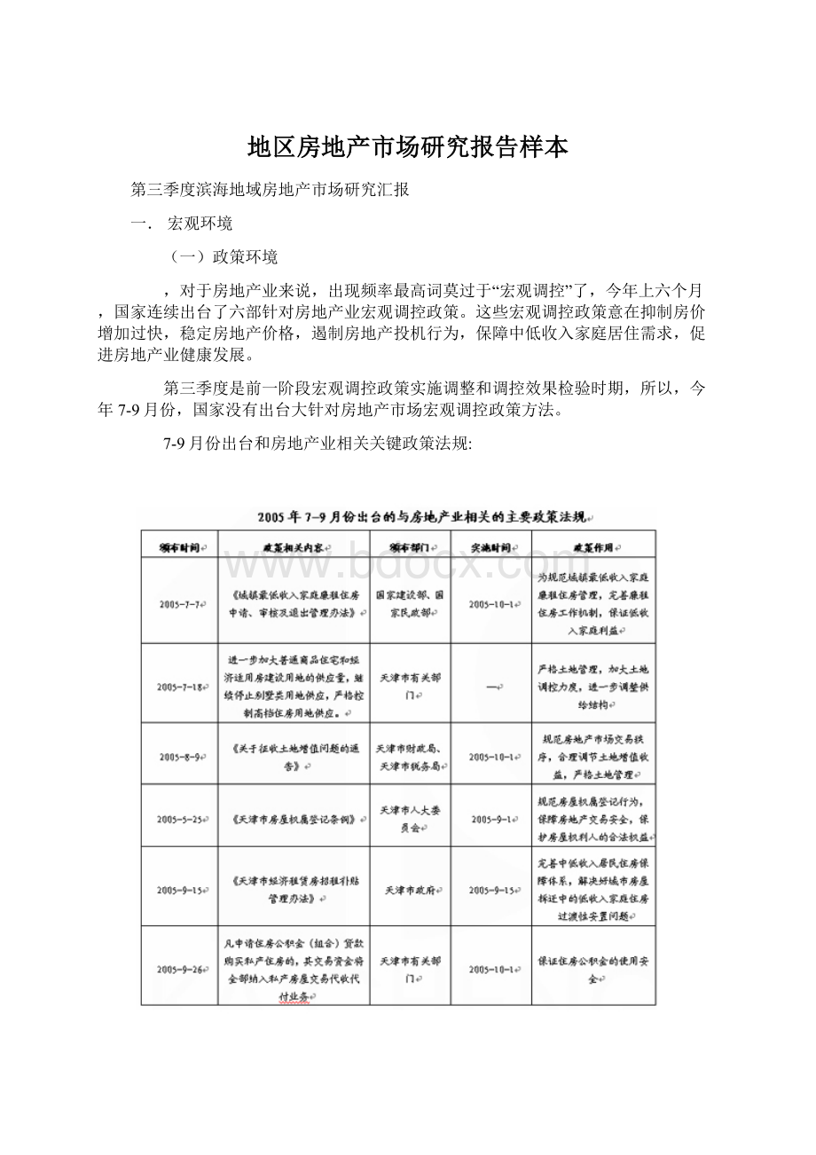 地区房地产市场研究报告样本.docx