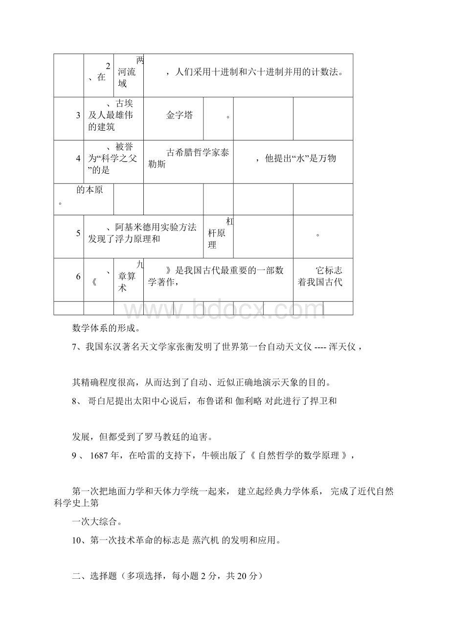 科学发展简史课程形成性考核册.docx_第2页