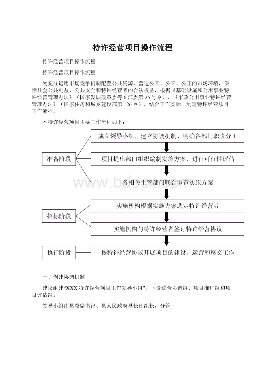 特许经营项目操作流程Word下载.docx_第1页