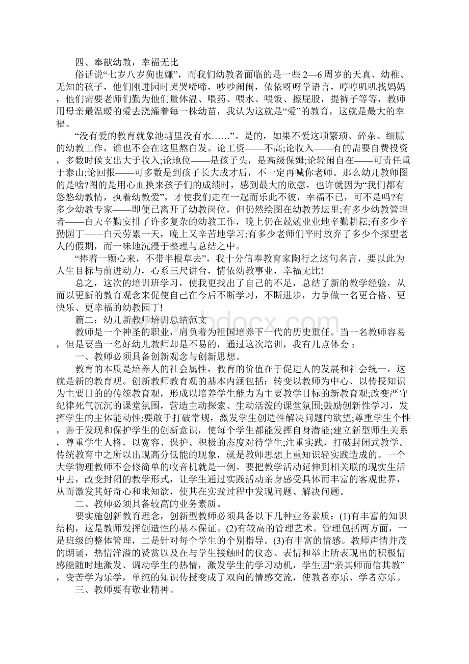 幼儿新教师培训总结.docx_第2页