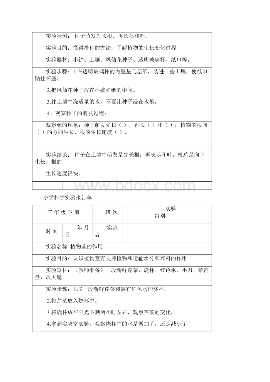 教科版小学三年级科学下册全册实验报告单.docx_第2页