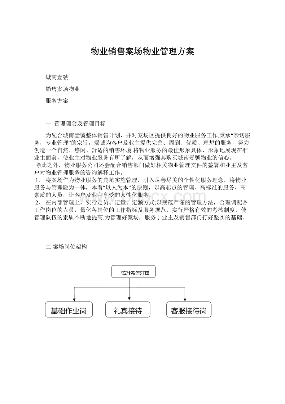 物业销售案场物业管理方案.docx